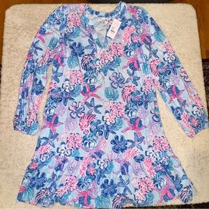 Lilly Pulitzer Alyssa Long Sleeve Floral Dress size XL New with Tags